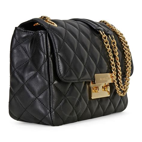 black quilted michael kors purse|michael kors black studded bag.